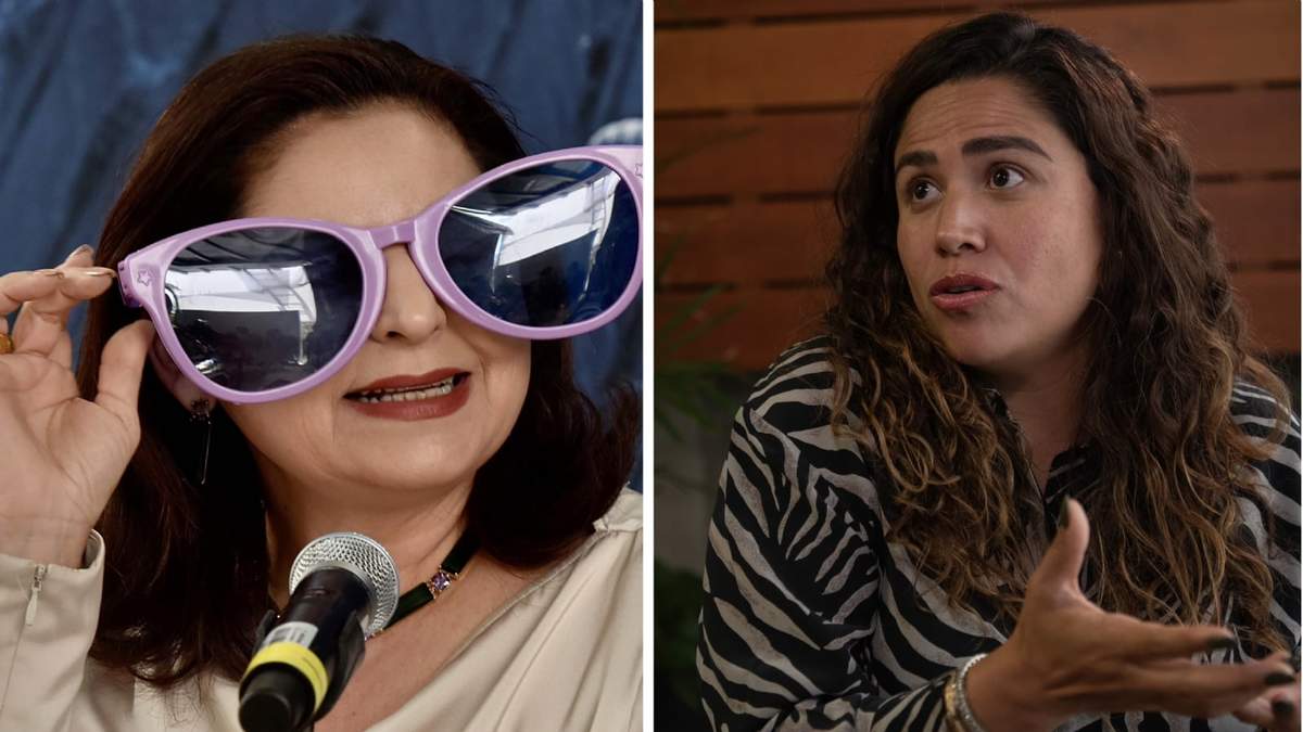 A la izquierda, la presidenta del Tribunal Electoral, Mónica Soto, quien ha llevado gafas violeta a las sesiones de la Sala Superior como un símbolo de ejercer la justicia con perspectiva de género. A la derecha, Caty Monreal