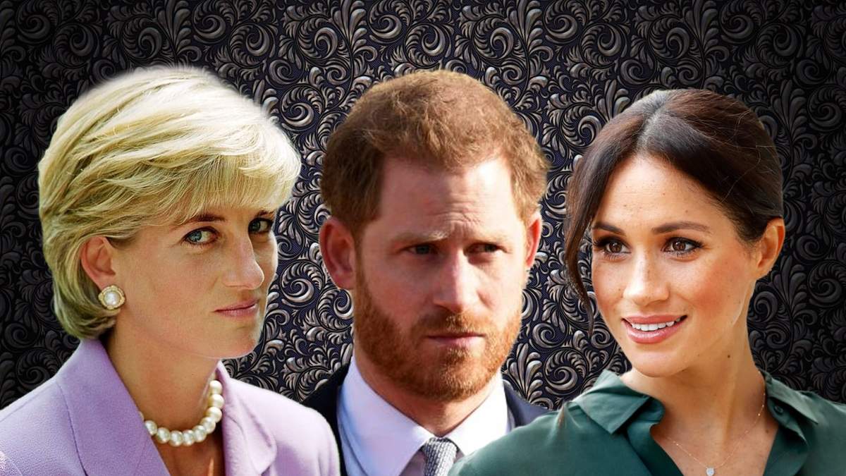 Lady Di, el príncipe Harry y Meghan Markle. Fuente: (Minuto Neuquén)