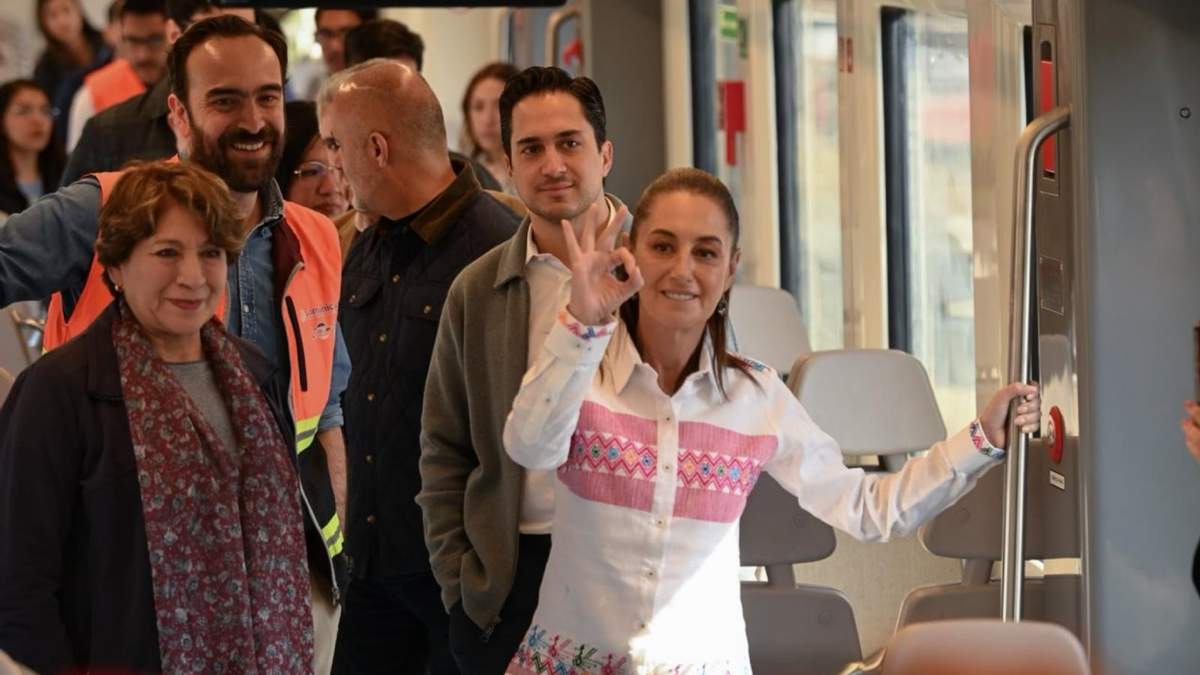 La presidenta Sheinbaum realizó un recorrido de supervisión por las obras del Tren Suburbano de la estación Lechería al AIFA