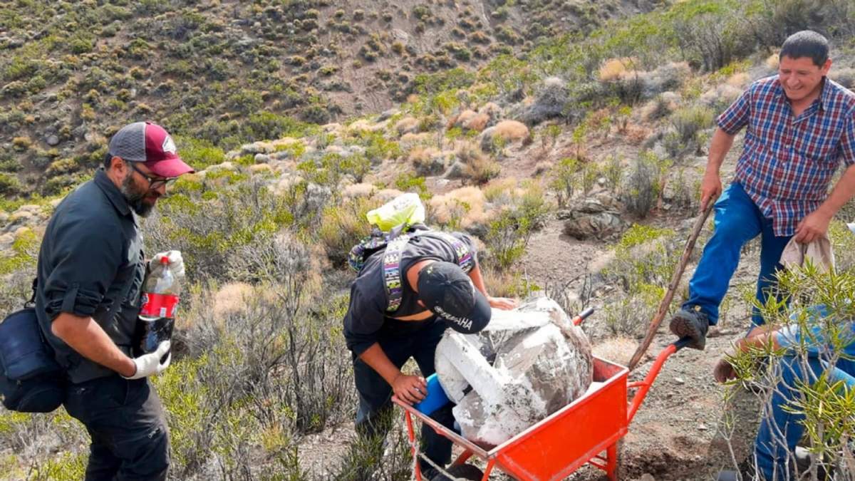 Investigadores rescatan restos fósiles de un reptil marino. Fuente: (Twitter)