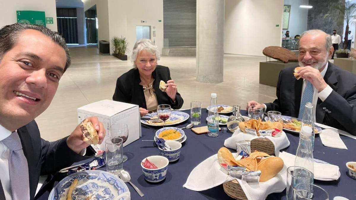 Gutiérrez Luna con Olga Sánchez Cordero y Carlos Slim