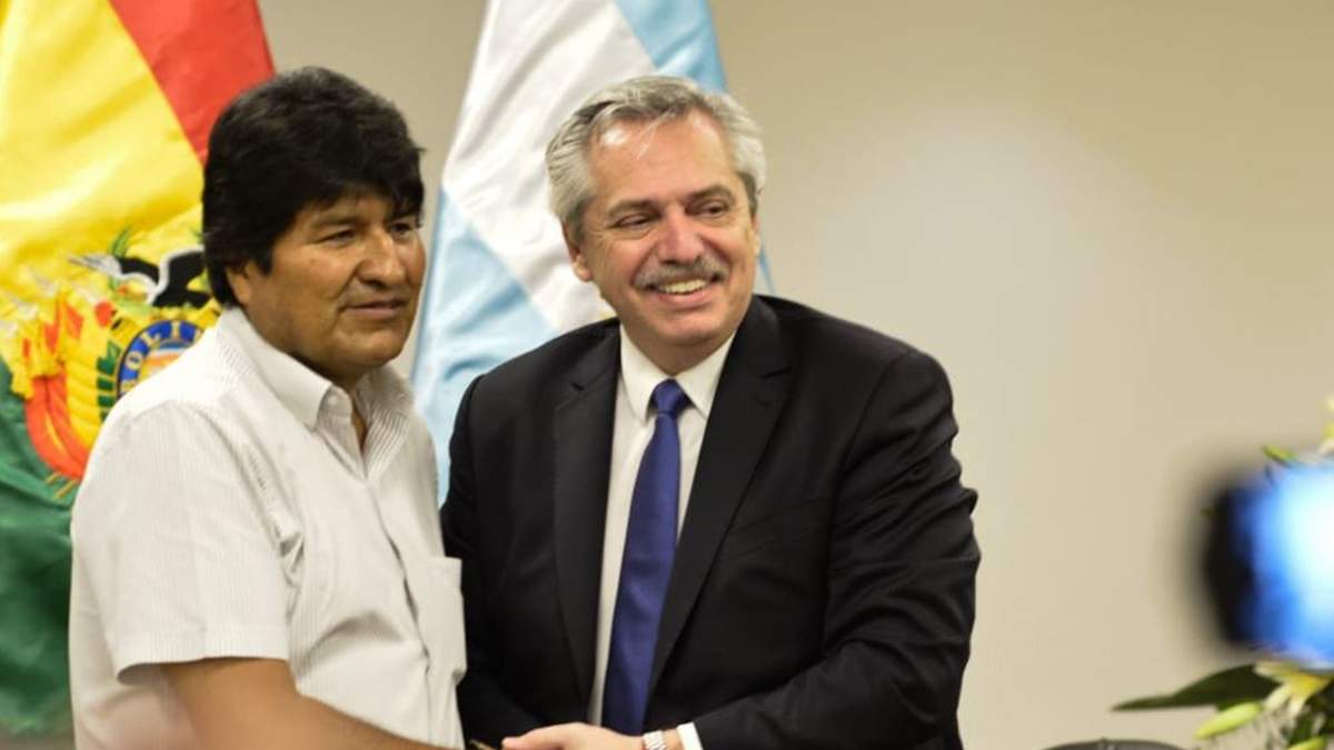 Evo Morales junto a Alberto Fernández. Fuente: (Twitter)