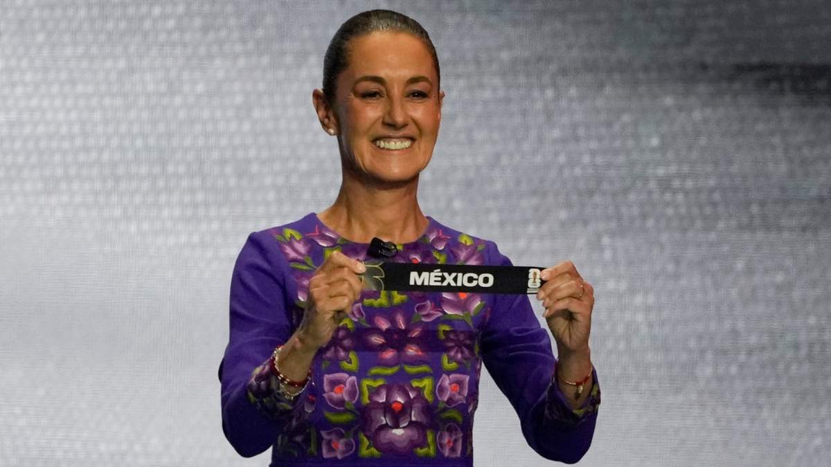 Claudia Sheinbaum el pasado viernes en el sorteo del Mundial