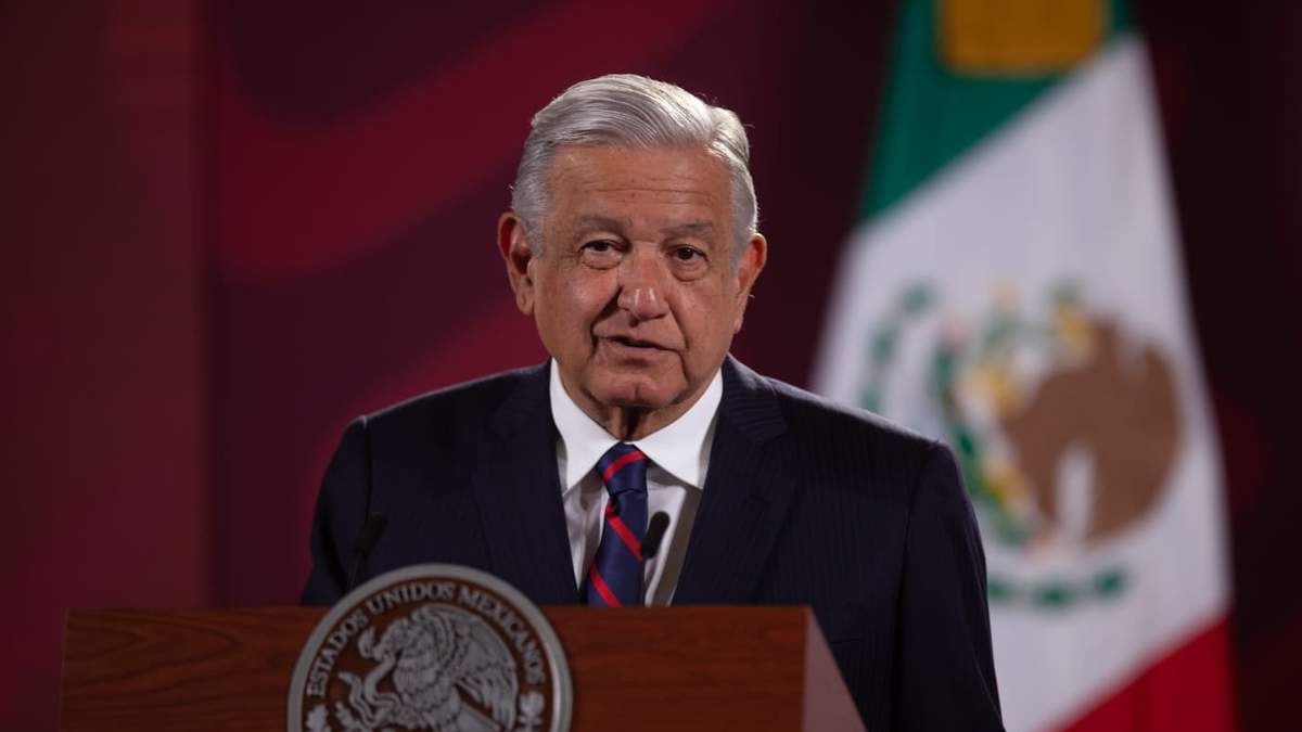 El presidente durante su conferencia matutina de este lunes en Palacio Nacional