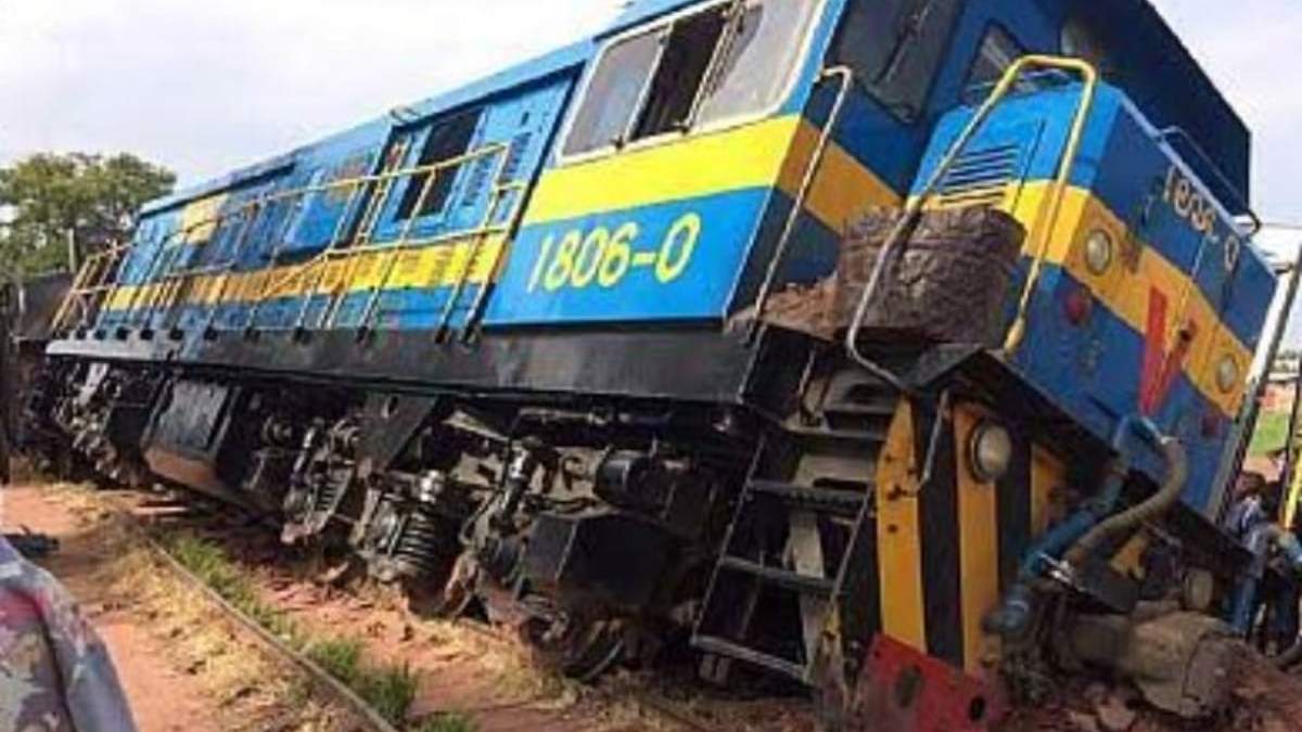 Un tren descarrilado en Congo