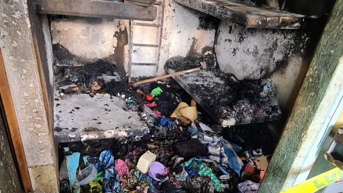 La celda incendiada en el penal de Chilpancingo