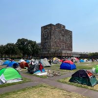 Estudiantes de la UNAM instalan campamento pro Palestina en Ciudad Universitaria