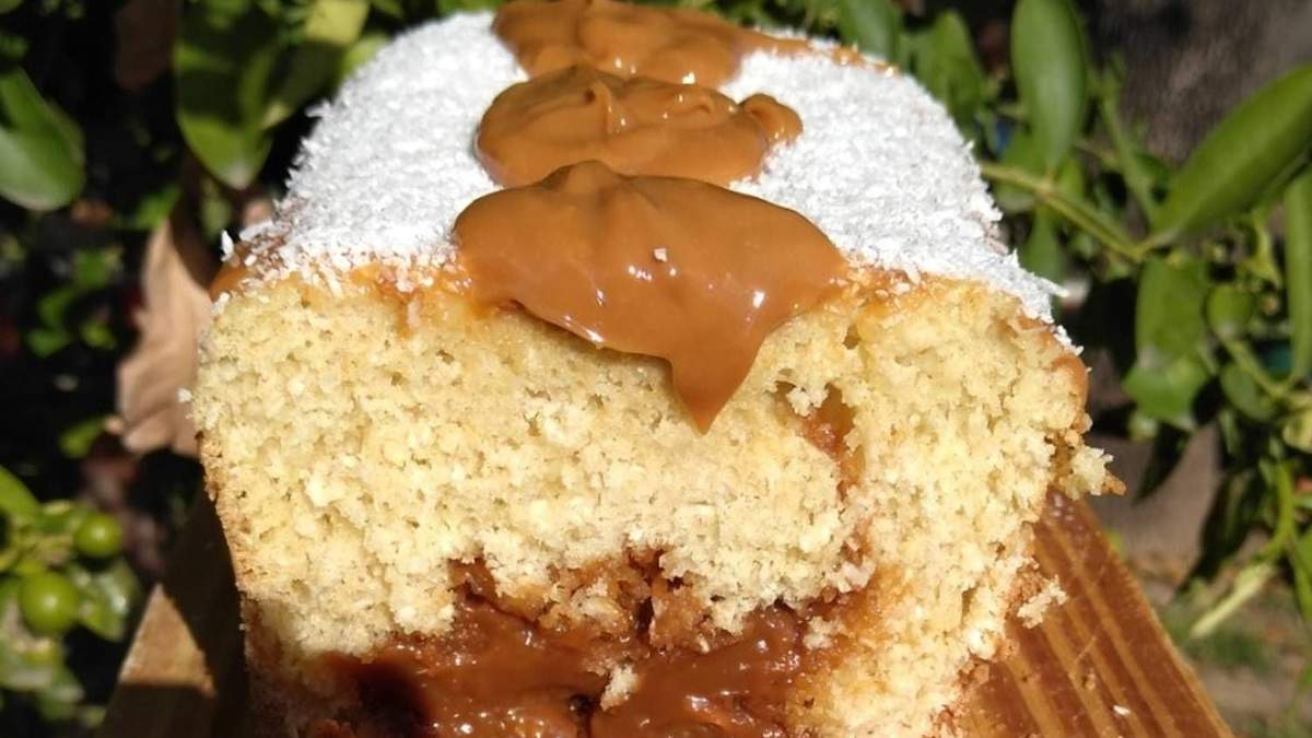 Budín de dulce de leche. Fuente: (X)