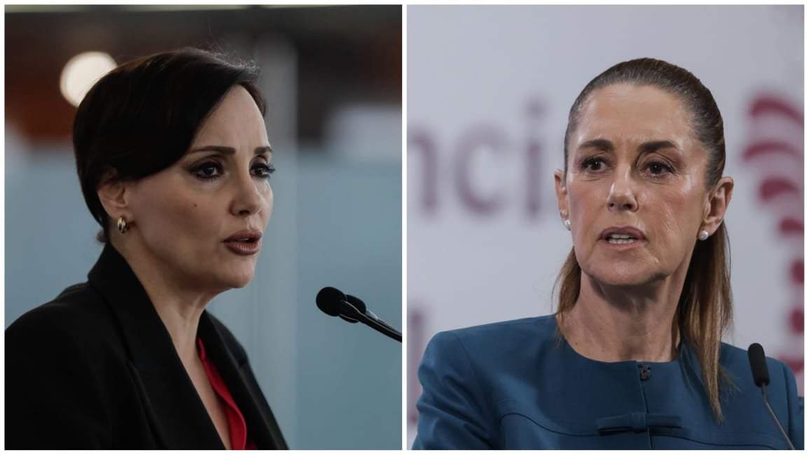 La senadora del PAN Lilly Téllez y la presidenta Claudia Sheinbaum