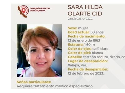 Encuentran el cadáver de Sara Hilda, desaparecida desde el domingo en Xalapa
