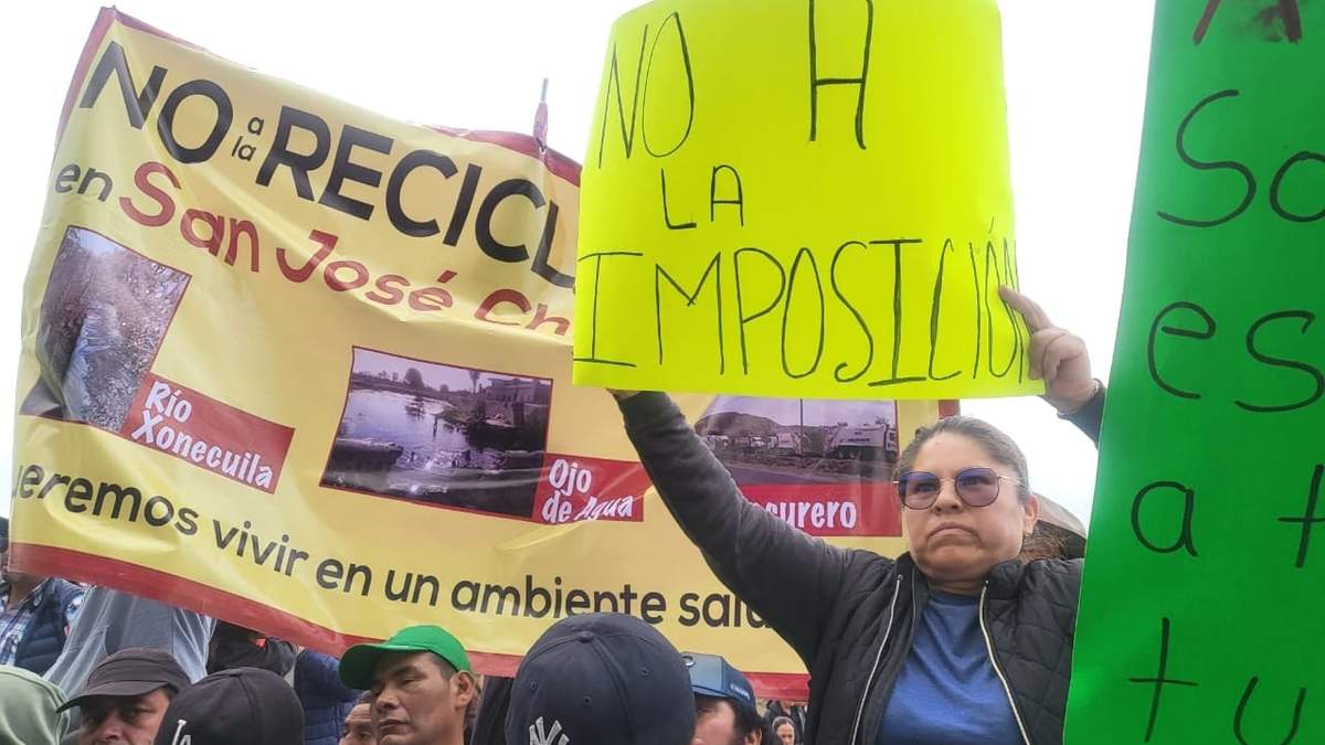 "No a la recicladora": reclaman pobladores de San José Chiapa ante Sheinbaum