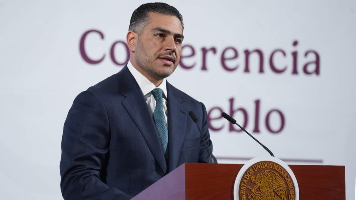 El secretario de Seguridad, Omar García Harfuch en la mañanera