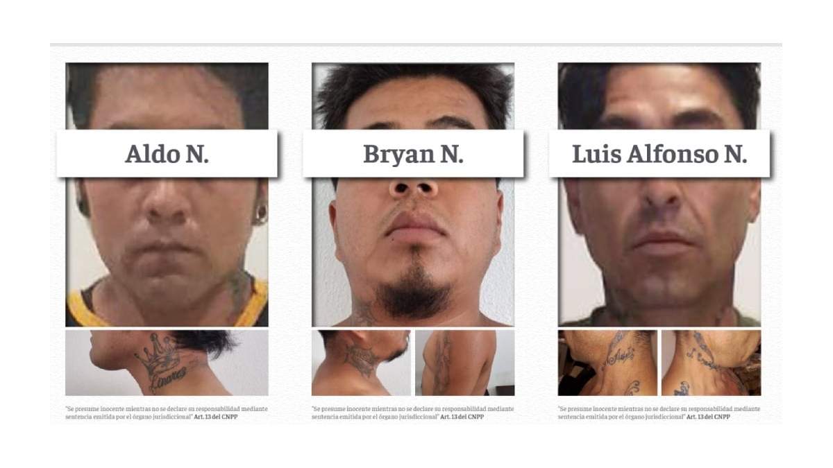 Aldo N., Bryan N. y Luis Alfonso N., los detenidos