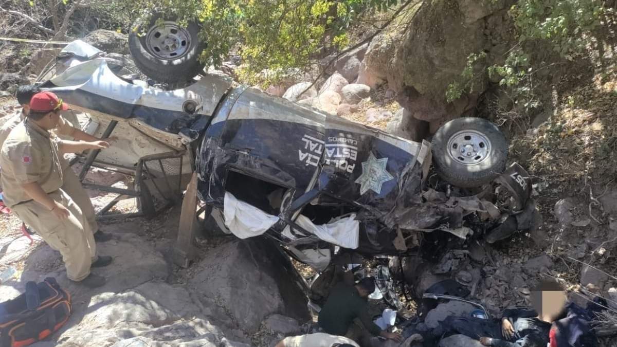 La patrulla de la policía estatal accidentada