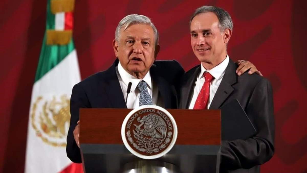 El presidente de México, Andrés Manuel López Obrador, junto al secretario de Salud, Hugo López Gatell. Fuente: (Twitter)