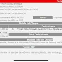 El gobernador de Jalisco recibió en abril la mitad de su aguinaldo