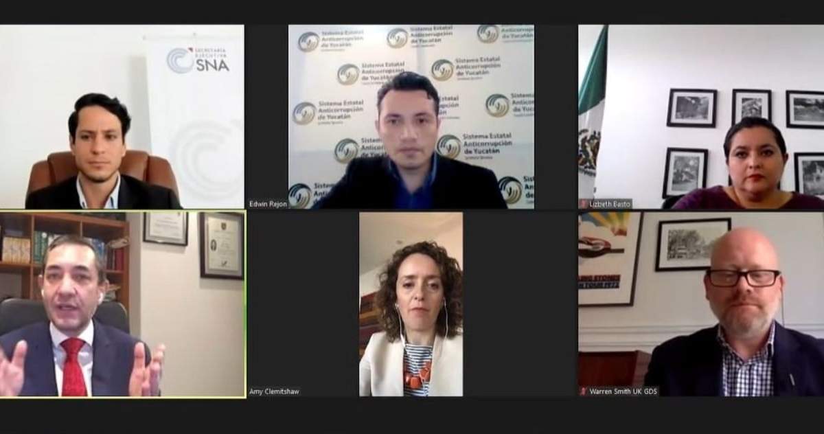 Los integrantes del Sistema Estatal Anticorrupción durante una videconferencia