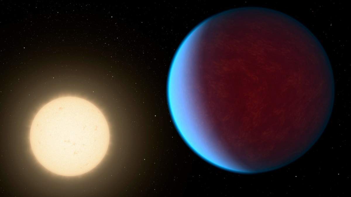 En esta ilustración se muestra el planeta 55 Cancri e (derecha) orbitando su estrella