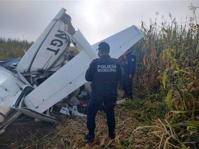 Se desploma avioneta en Otzolotepec; reportan tres personas muertas