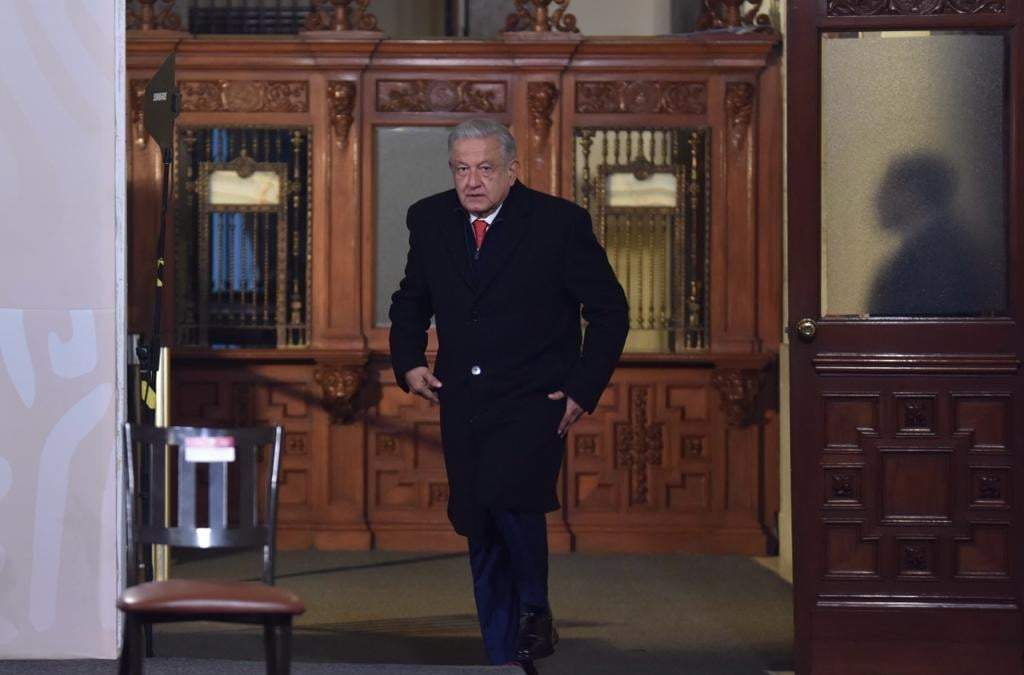 El presidente a su llegada a la conferencia del 27 de diciembre de 2023