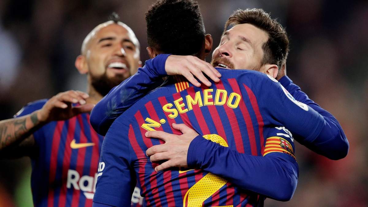 Semedo, Messi y Vidal. Fuente: (Instagram)