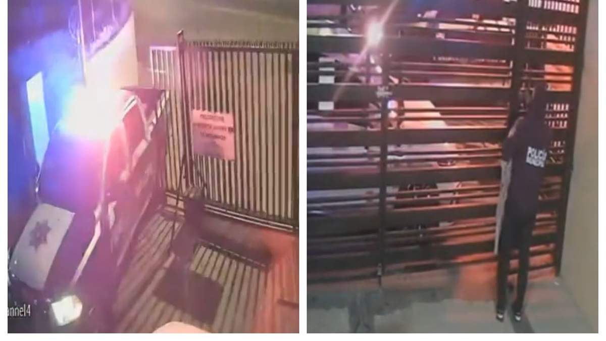 Cámaras de vigilancia mostraron a los policías encapuchados robando la casa