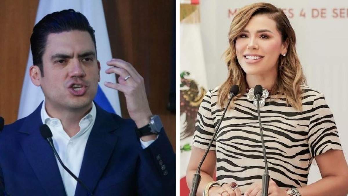 El dirigente nacional del PAN, Jorge Romero, y la gobernadora de Baja California, Marina del Pilar Ávila