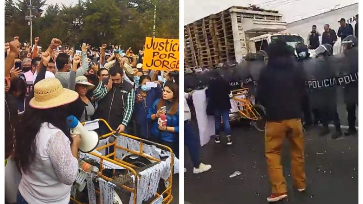 La protesta terminó cuando granaderos se aprestaban a desalojarlos de la autopista México-Querétaro