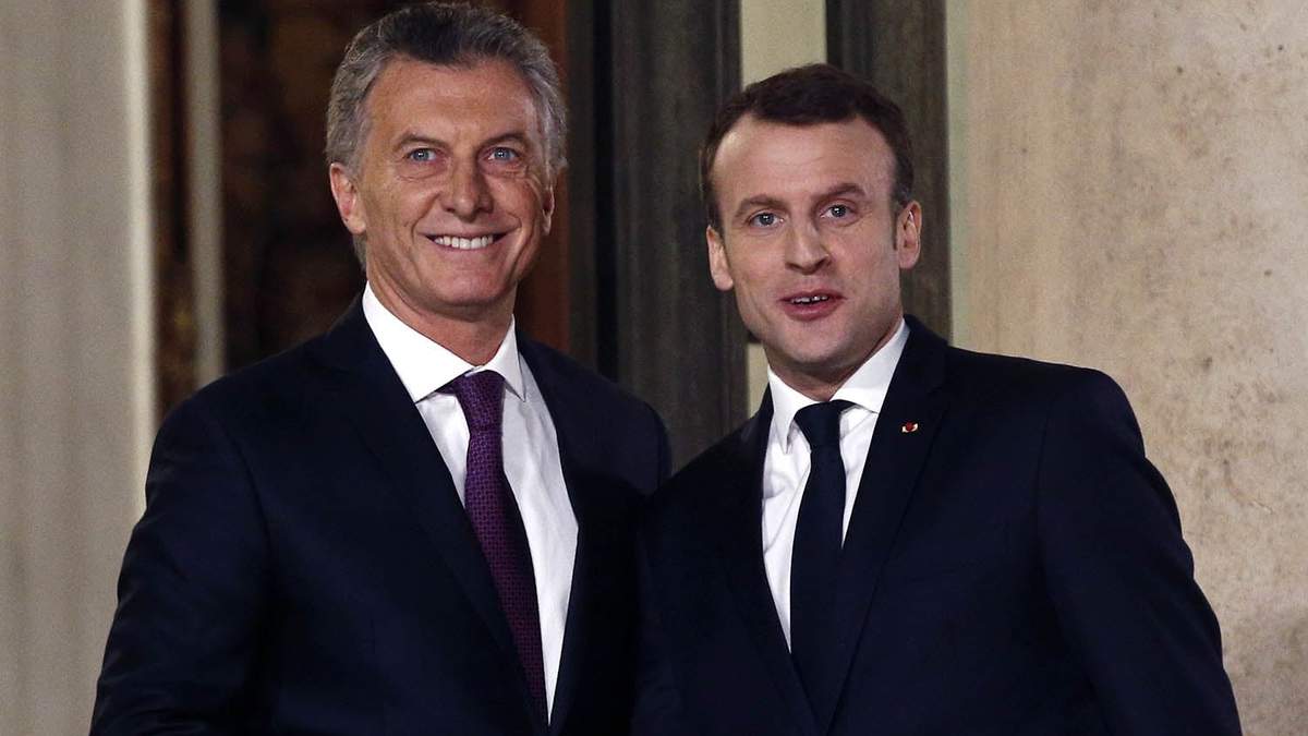 Mauricio Macri y Emmanuel Macron. Fuente: (Twitter)