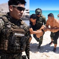 Marino rescata a dos adolescentes de ahogarse en playa de San Felipe, Baja California (Video)
