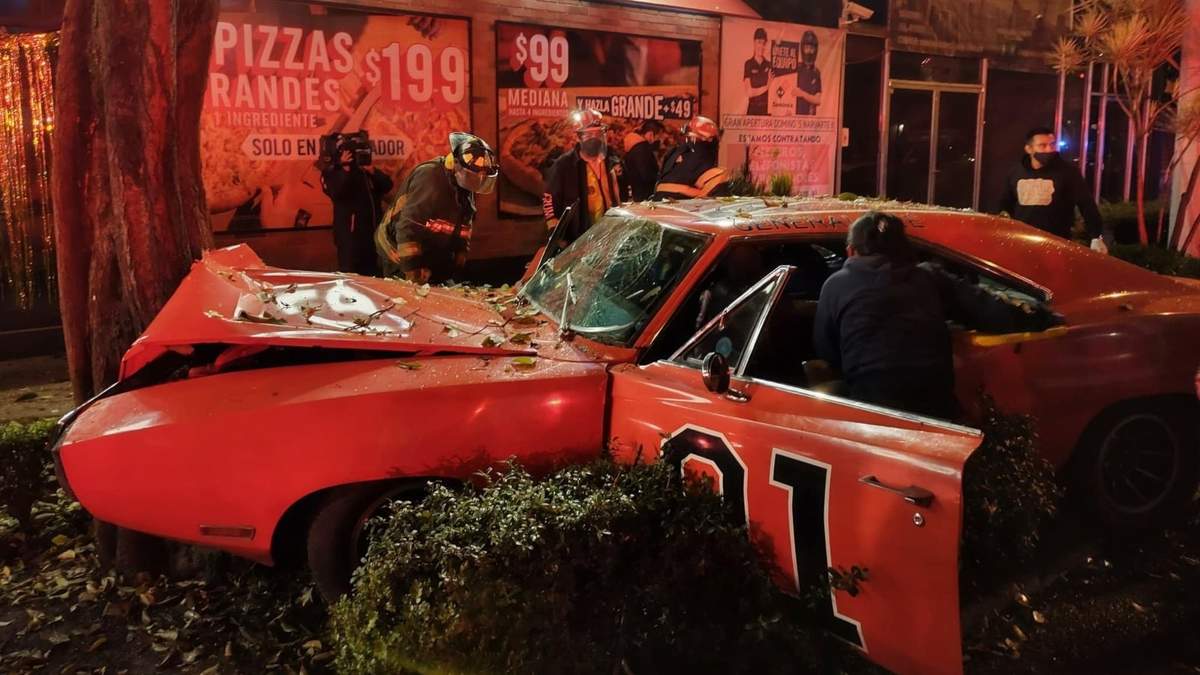 La réplica del "General Lee" que se accidentó en la colonia Narvarte de la CDMX