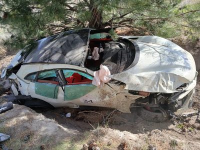 Una Ferrari que circulaba a más de 200 kilómetros por hora volcó en la Ruta Nacional 237