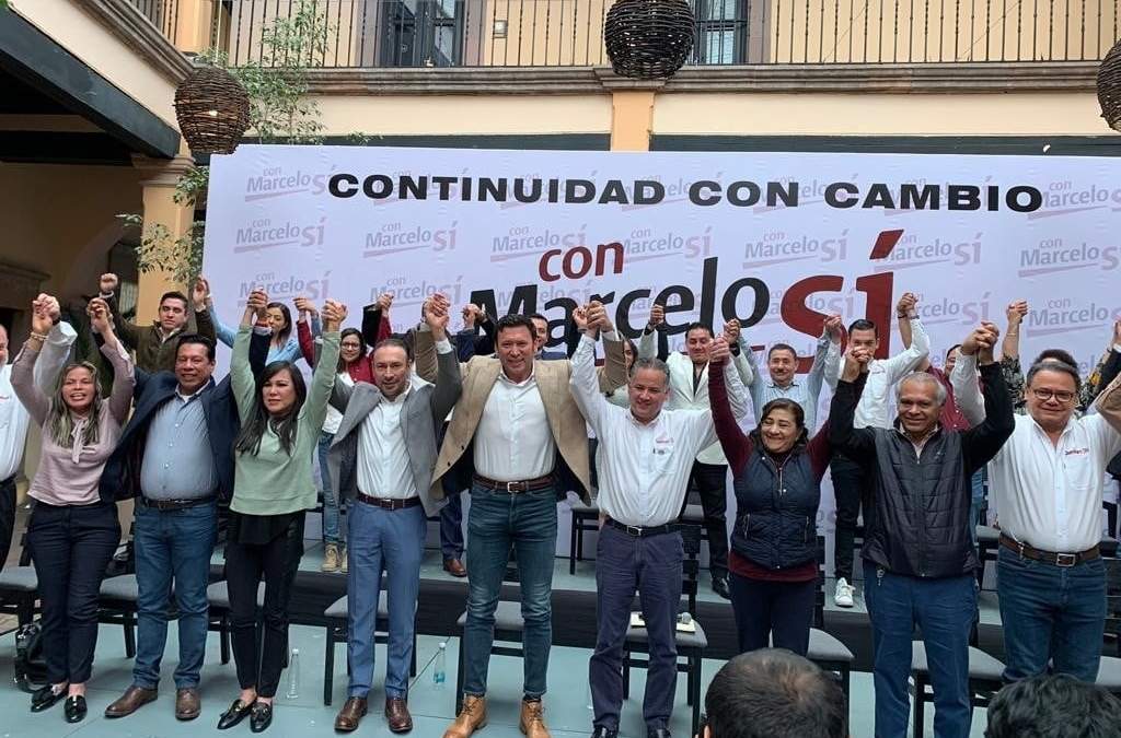Santiago Nieto, encargado de despacho de la Fiscalía de Hidalgo, encabeza un acto de apoyo a Marcelo Ebrard en Querétaro