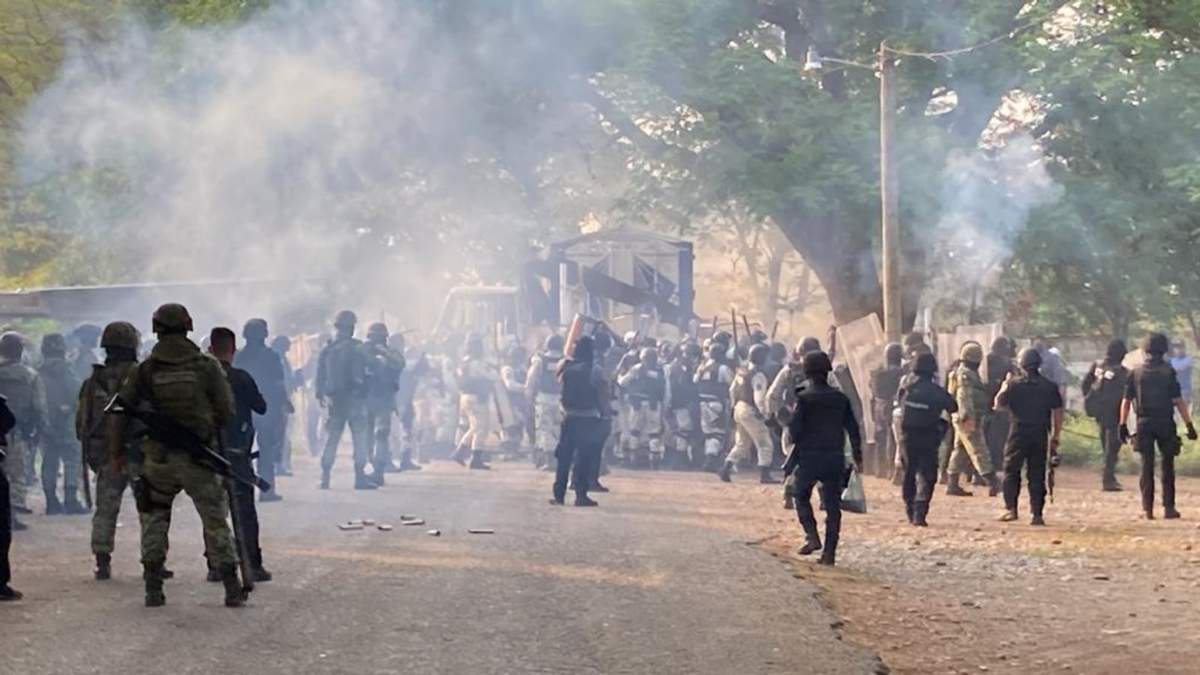 Enfrentamiento de la GN, Ejército y policías contra pobladores