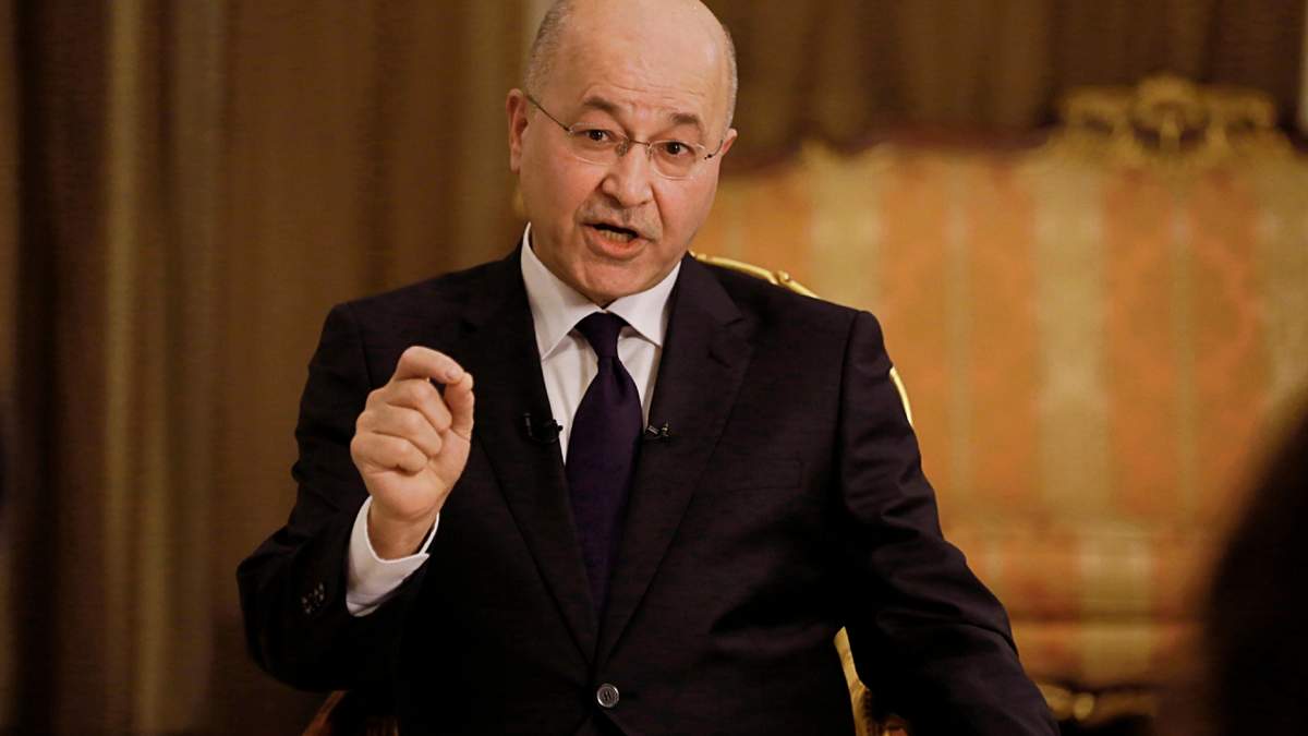 El expresidente de Irak, Barham Salih, habla en una entrevista en Bagdad, Irak, el viernes 29 de marzo de 2019