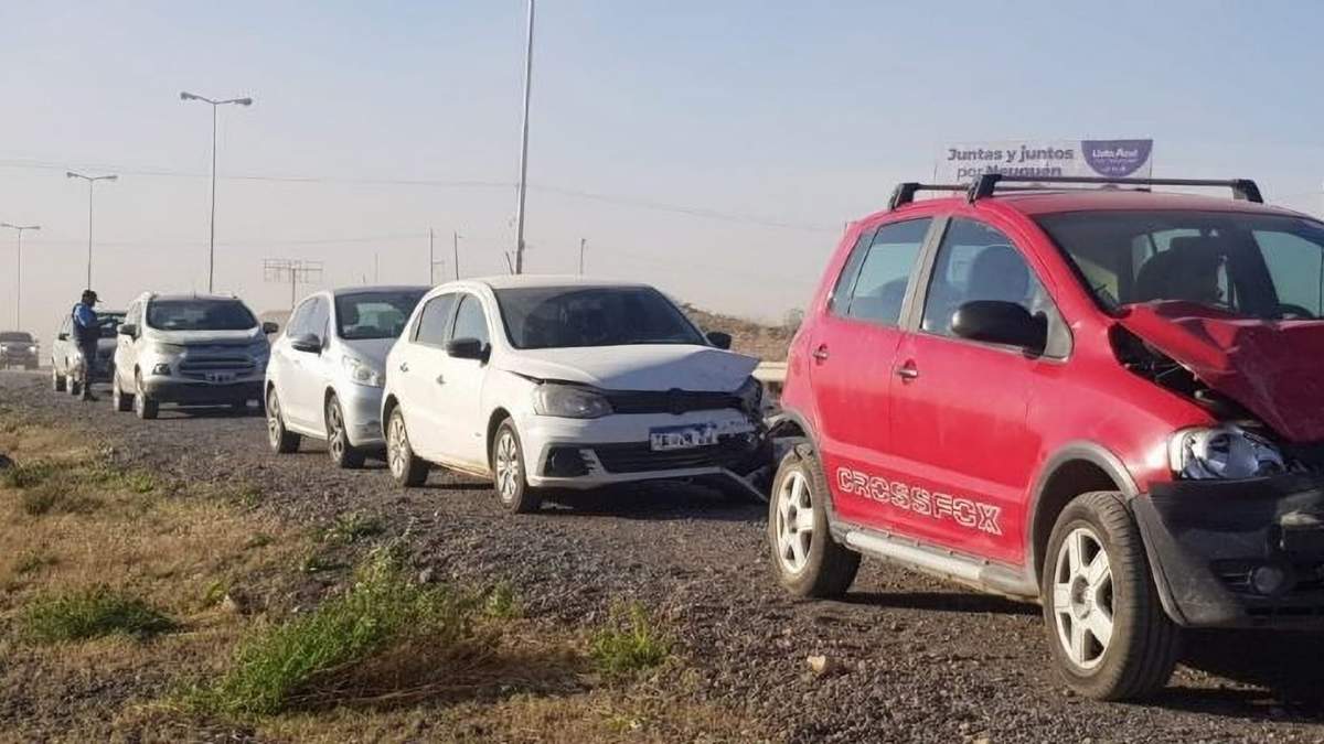 Choque en cadena en Ruta provincial 7. Fuente: (Twitter)