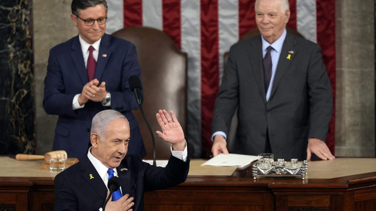 El primer ministro israelí, Benjamin Netanyahu, habla ante una reunión conjunta del Congreso en el Capitolio
