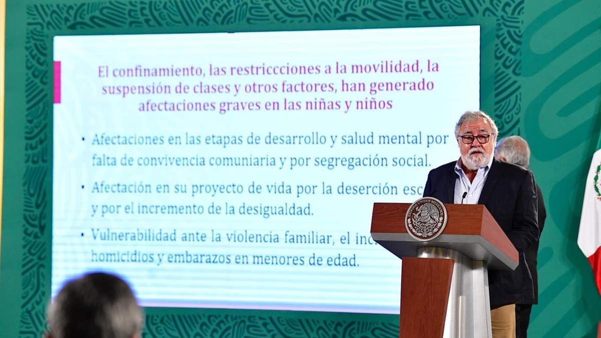 Alejandro Encinas durante la conferencia mañanera