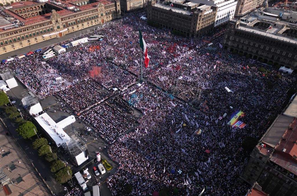 Panorámica del evento de campaña de Sheinbaum este 1 de marzo