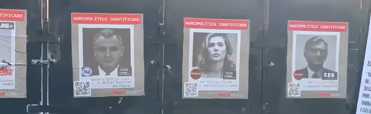 Colocan fotografía de Marina del Pilar en “muro del miedo” en Palacio Nacional de BC