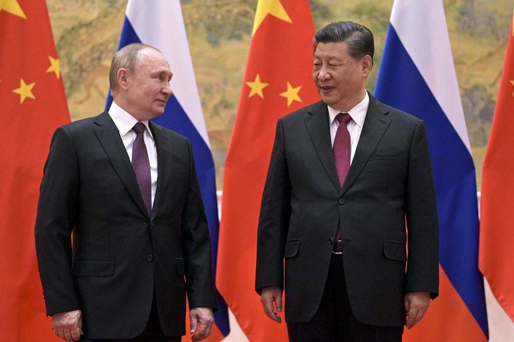El presidente de Rusia, Vladimir Putin, y de China, Xi Jinping, en una reunión en Beijing el 4 de febrero de 2022