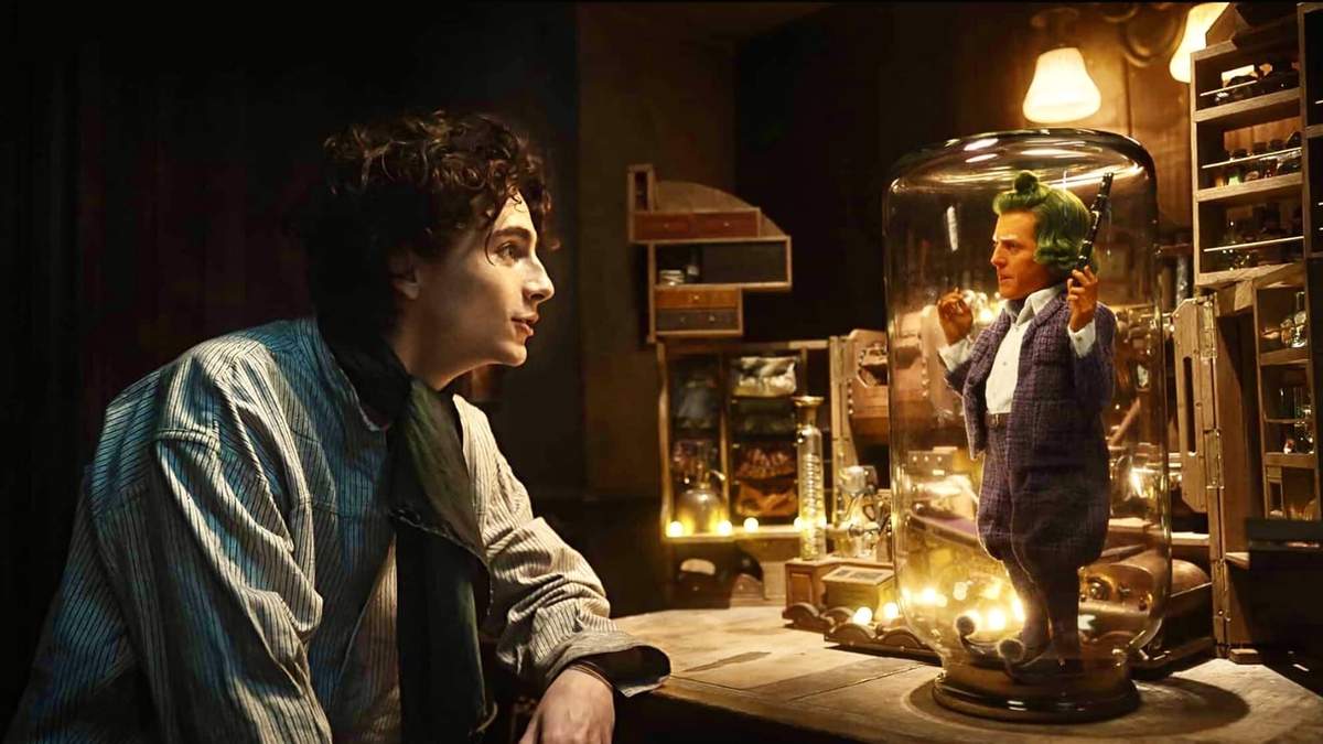 Timothée Chalamet y Hugh Grant en una escena de Wonka