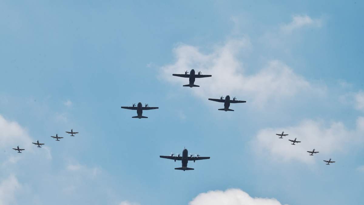 Aeronaves en el desfile militar de 2019