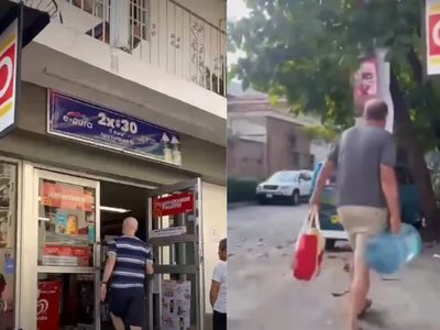 Extranjero entra a OXXO tras operativo contra El Mencho y se lleva productos sin pagar (VIDEOS)