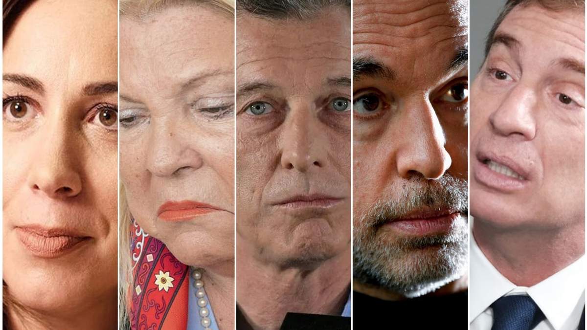 Las y los dirigentes opositores María Eugenia Vidal, Elisa Carrió, Mauricio Macri, Horacio Rodríguez Larreta y Diego Santilli. Fuente: (Minuto Neuquén)