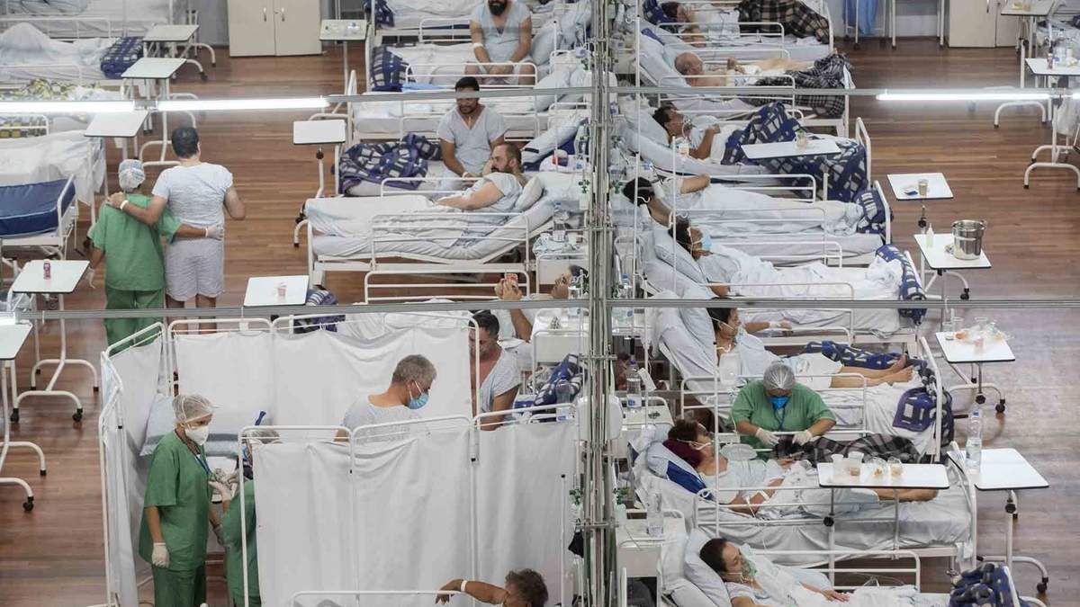 Sala de pacientes COVID en Brasil. Fuente: (Twitter)