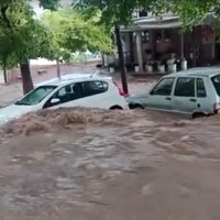 Temporal: se inundó Palmares y en Luján la lluvia arrastró dos autos
