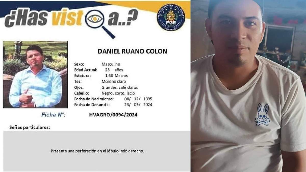 Daniel Ruano Colón, desaparecido en Guerrero cuando acudió a una oferta de trabajo