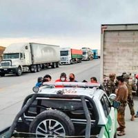 Por los cortes en Neuquén: camioneros chilenos realizan una protesta en Tierra del Fuego