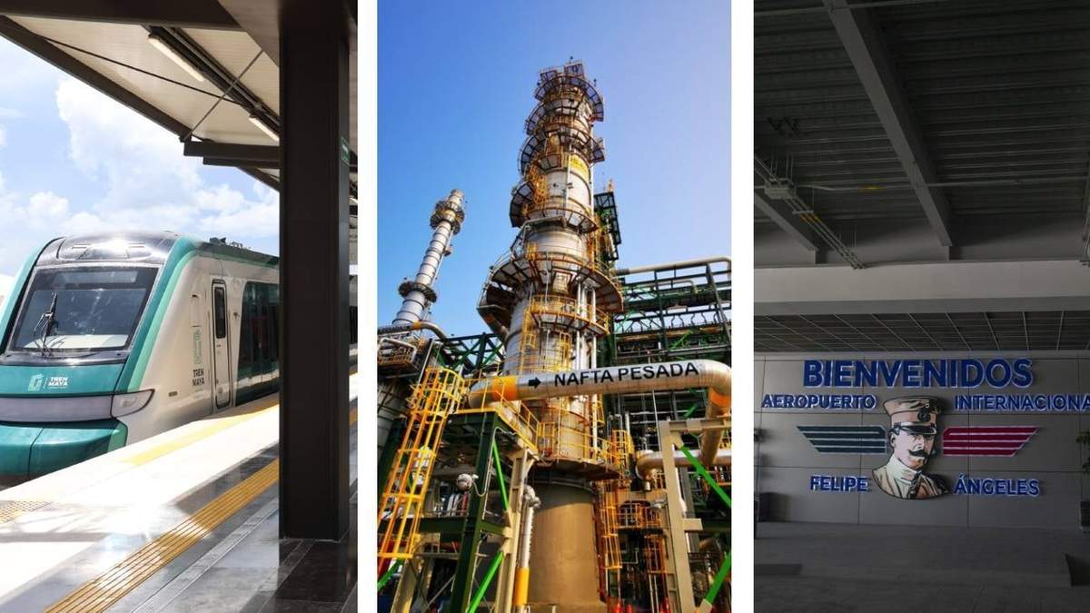 Tren Maya, refinería de Dos Bocas y el AIFA, obras insignia del gobierno de AMLO